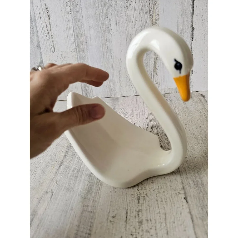 Vintage ceramic JF 1988 swan duck‎ unique decor